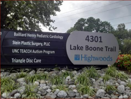 Sign for medical offices on Lake Boone Trail.